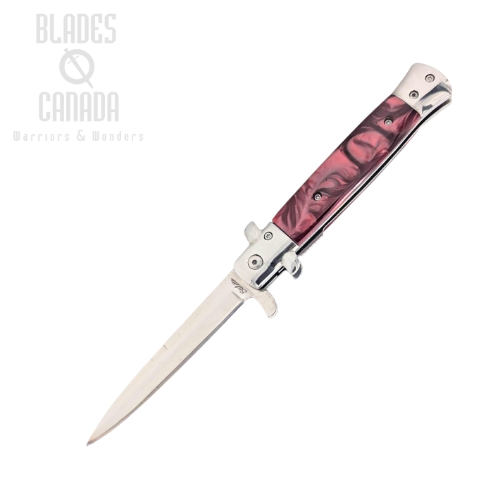 Frost Cutlery Italian Stiletto Milano ISM-001RBK Red & Black - Assisted Opening